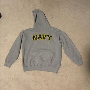 Navy Print Gray Hoodie